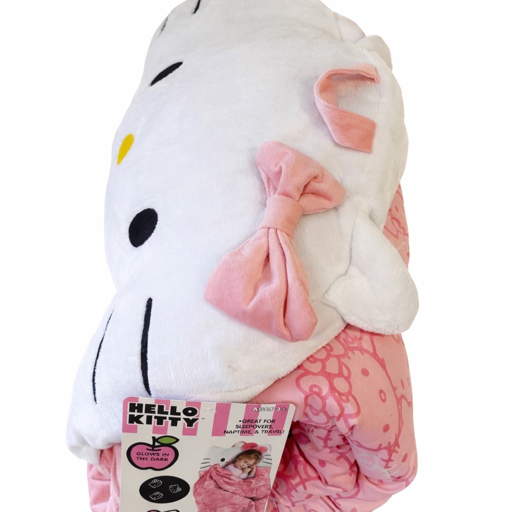 Hello Kitty White Plush Pillow with Pink Bow - Picture 3 of 6
